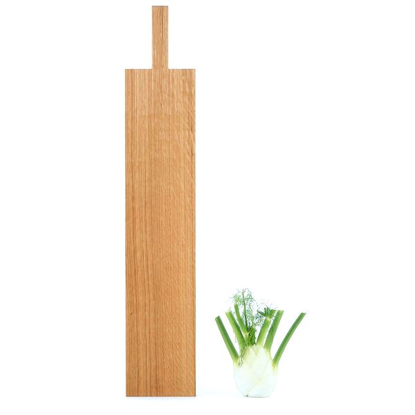 Pure Schneide- und Servierbrett mit Griff aus einem Stück Eiche 75x13,5 cm