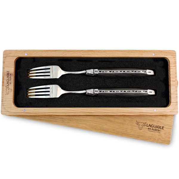 2 Premium Gabeln Set fossile Mooreiche