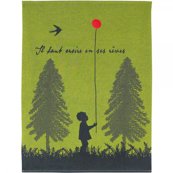 Küchentuch gewebt limitiert An seine Träume glauben bestickt