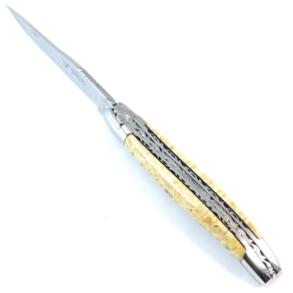 Ahorn Wurzelholz Doppelplatinen 12C27 Stahl