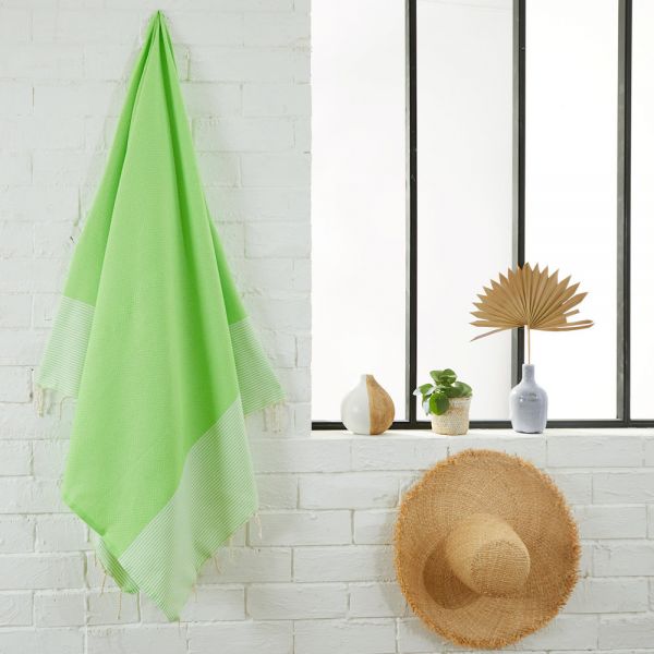Fouta Tuch mit Wabenmuster limettengrün