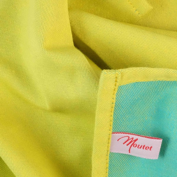 Serviette gewebt zitrone türkis