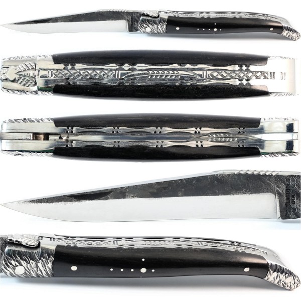 Ebenholz Doppelplatinen Heftbacken gehämmert Carbonstahl roh geschmiedet