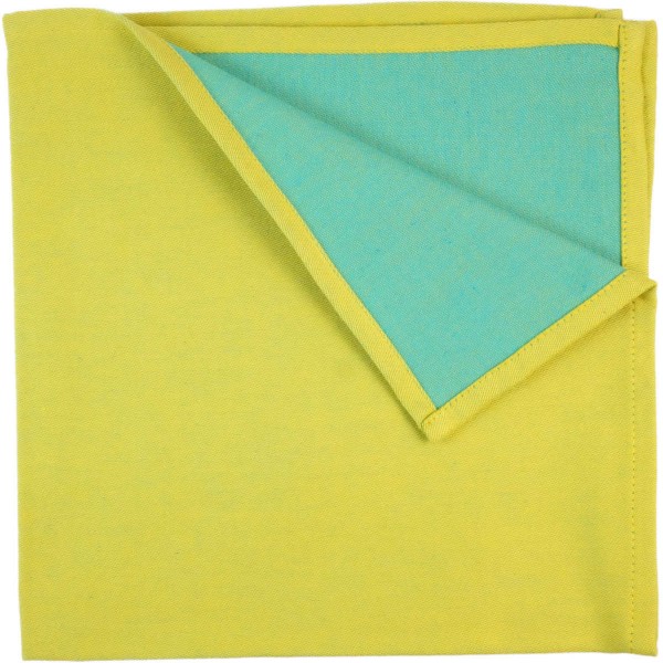 Serviette gewebt zitrone türkis