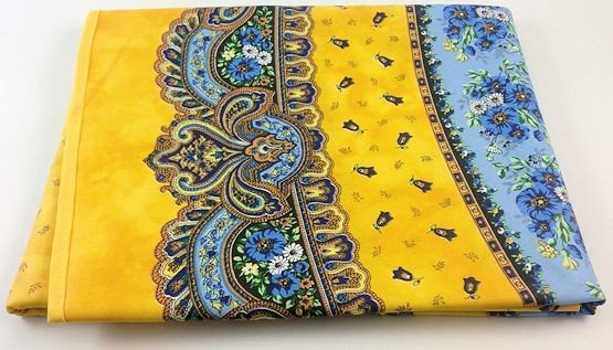 Tischdecke beschichtet rund 180 cm gelb Marat Tradition