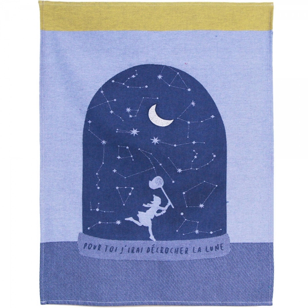 Küchentuch gewebt limitiert, bestickt, Der Mond für Dich