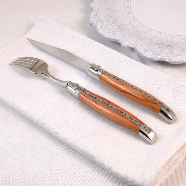 6 Premium Gabeln Set Rosenholz