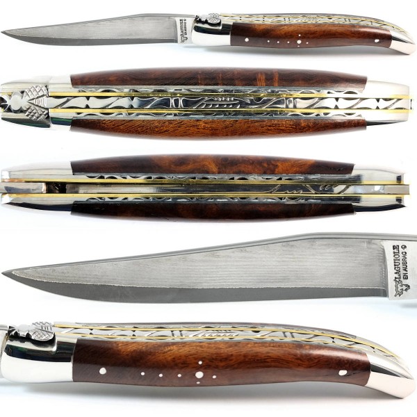 Wüsteneisenholz Wurzelholz Doppelplatinen japanischer Damaststahl