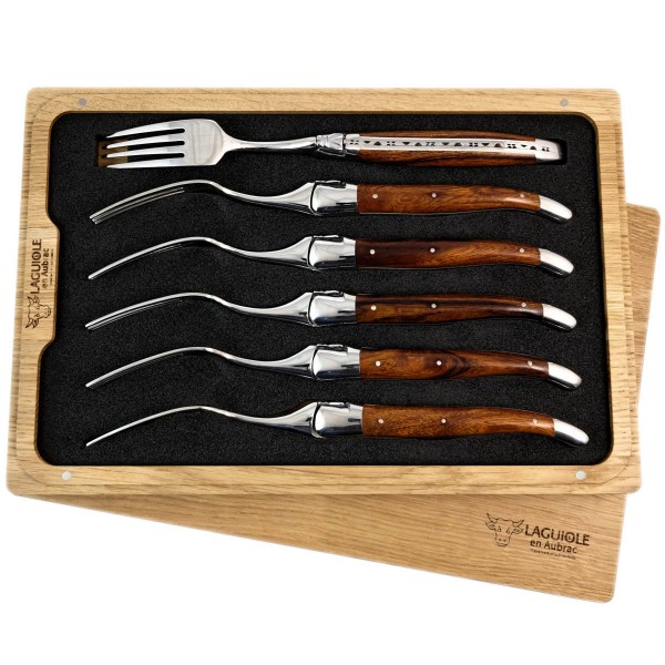 6 Premium Gabeln Set Wüsteneisenholz Wurzelholz