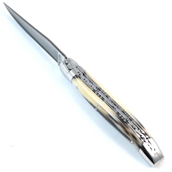 Hornspitze hell Doppelplatinen japanischer Damaststahl