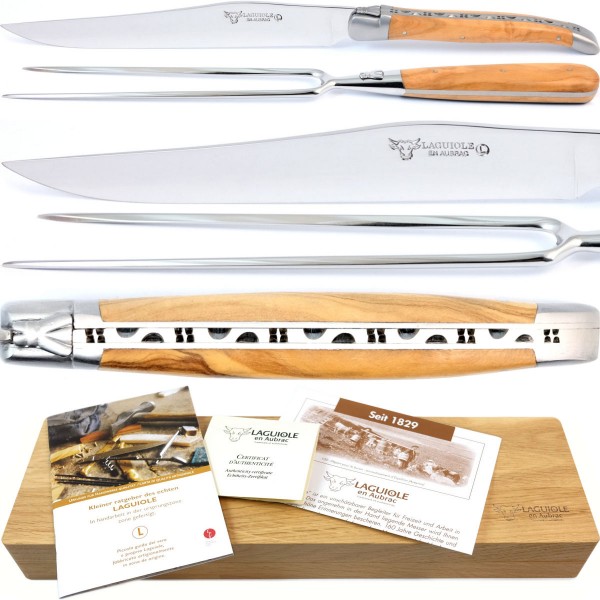 Tranchierbesteck Grand Chef Olivenholz