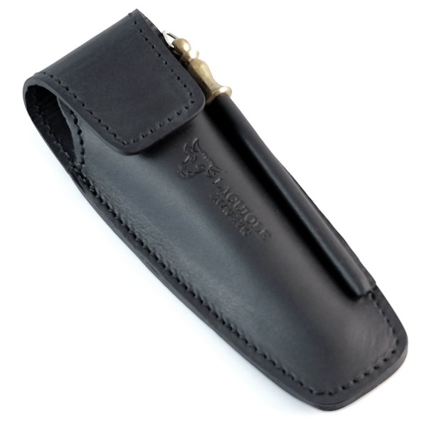 Lederetui, Gürteltasche schwarz mit Wetzstab für Taschenmesser