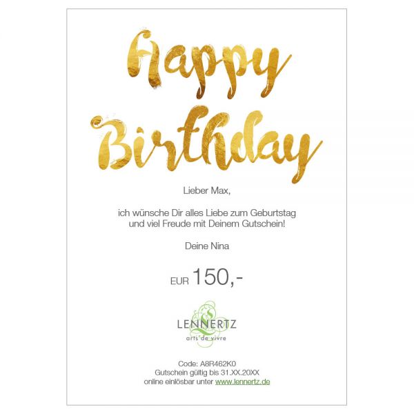 Geschenkgutschein Happy Birthday