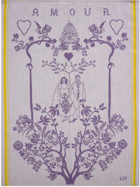 Küchentuch gewebt limitiert Amour zur Hochzeit