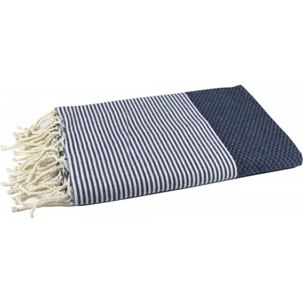 Fouta Tuch mit Wabenmuster marineblau