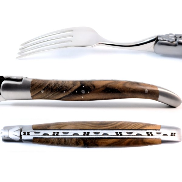 6 Premium Gabeln Set Walnuss Wurzelholz