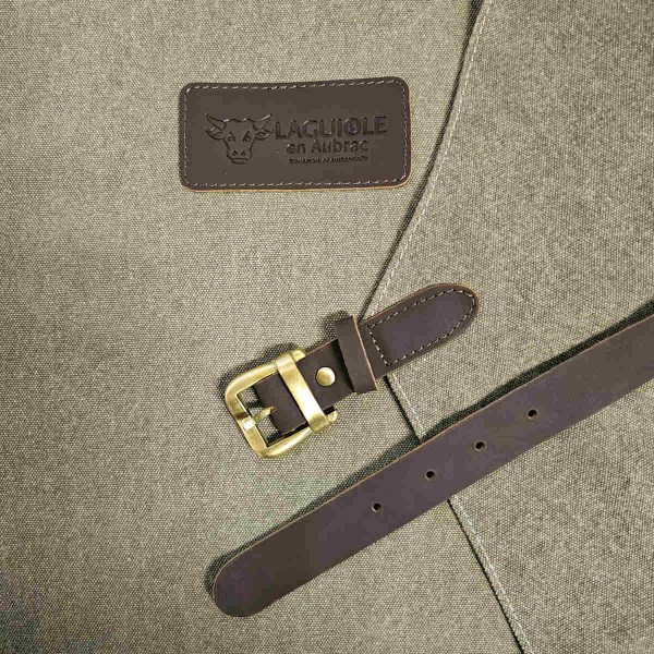 Laguiole en Aubrac Grillschürze, Garten- und Arbeitsschürze, Canvas olivgrün