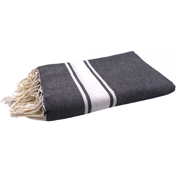 Fouta Tuch XXL klassisch schwarz