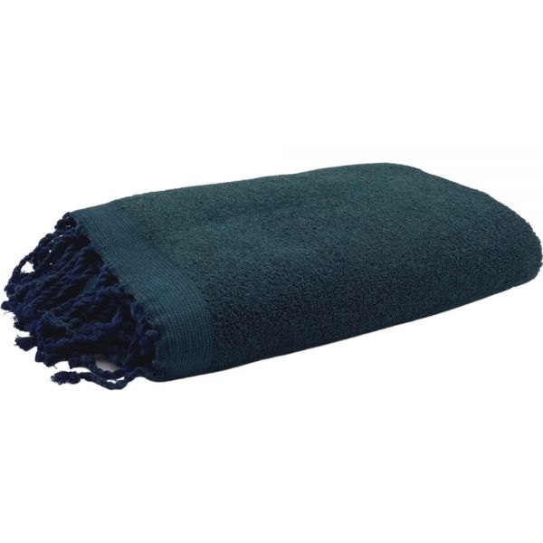 Fouta Tuch mit Frottee unifarben piniengrün