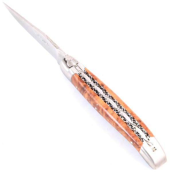 Amboina Wurzelholz matt Doppelplatinen 12C27 Stahl