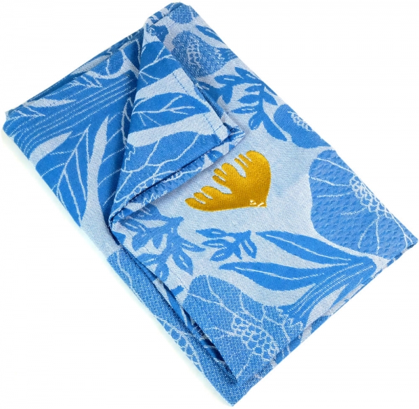 Küchentuch gewebt limitiert Jardin bleu bestickt