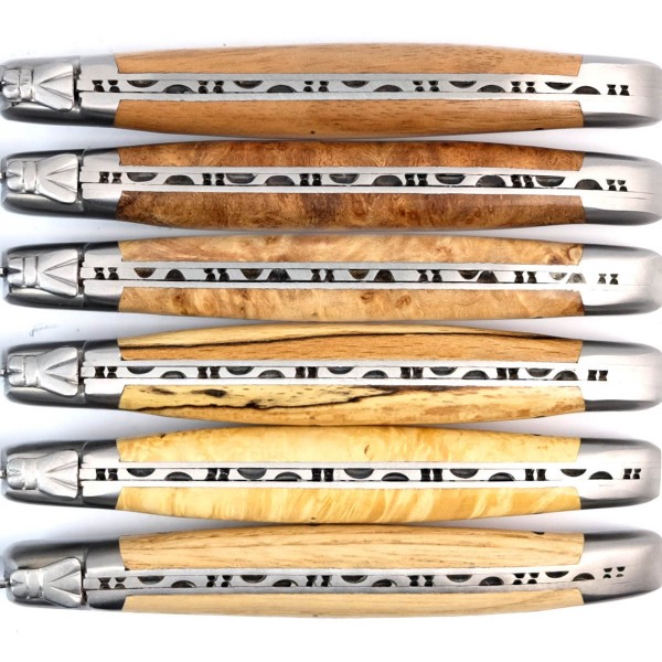 6 Premium Steakmesser Set europäische Hölzer