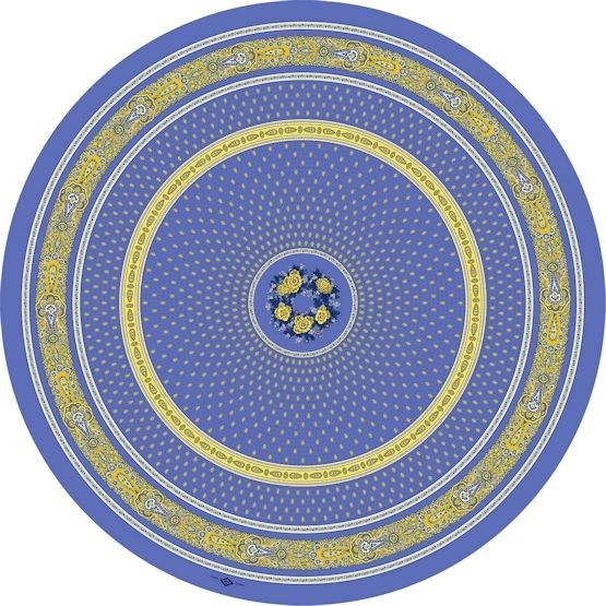 Tischdecke beschichtet rund 180 cm blau Marat Bastide