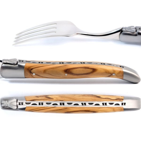 6 Premium Gabeln Set Olivenholz