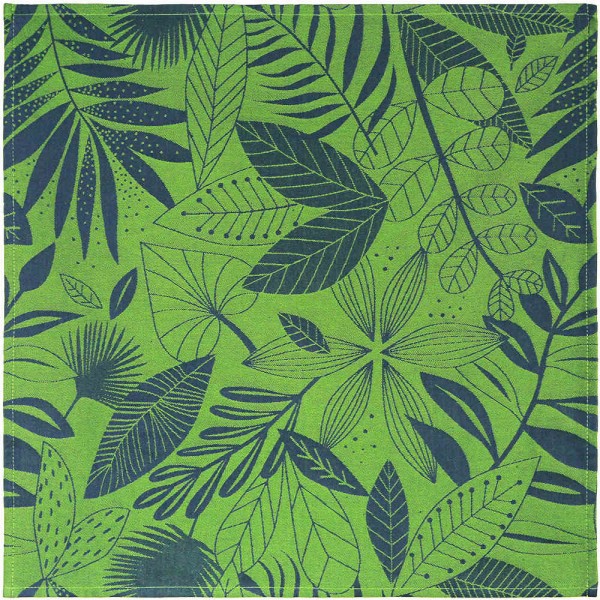 Serviette gewebt Feuillage grün blau