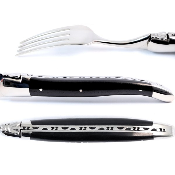 6 Premium Gabeln Set Ebenholz