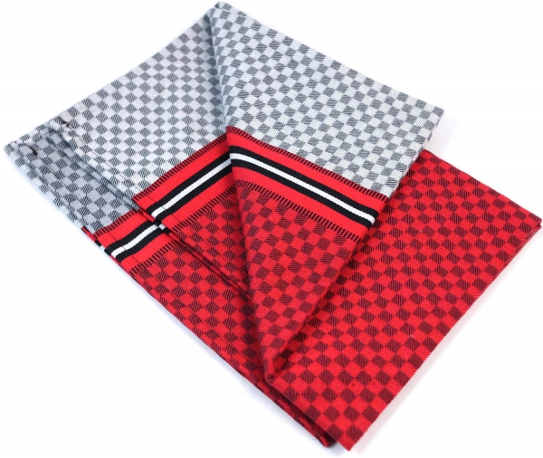 Küchentuch gewebt limitiert Ciboulette rot-grau