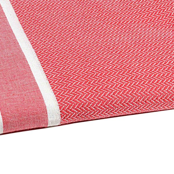 Fouta Tuch mit Fischgrätenmuster orientrot