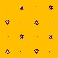 Serviette 45x45 cm gelb-rot Lilien