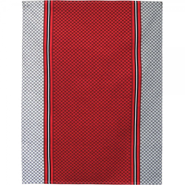 Küchentuch gewebt limitiert Ciboulette rot-grau