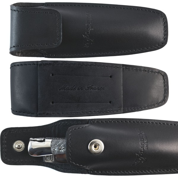 Lederetui, Gürteltasche schwarz für Taschenmesser und Kellnermesser