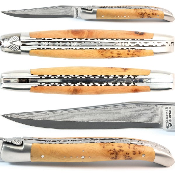 Wacholder Doppelplatinen japanischer Damaststahl