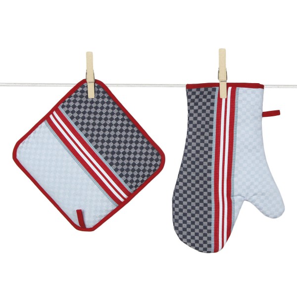 Topflappen und Handschuh gewebt Ciboulette