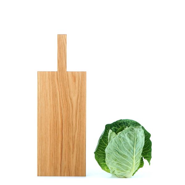 Pure Schneide- und Servierbrett mit Griff aus einem Stück Eiche 58x20 cm