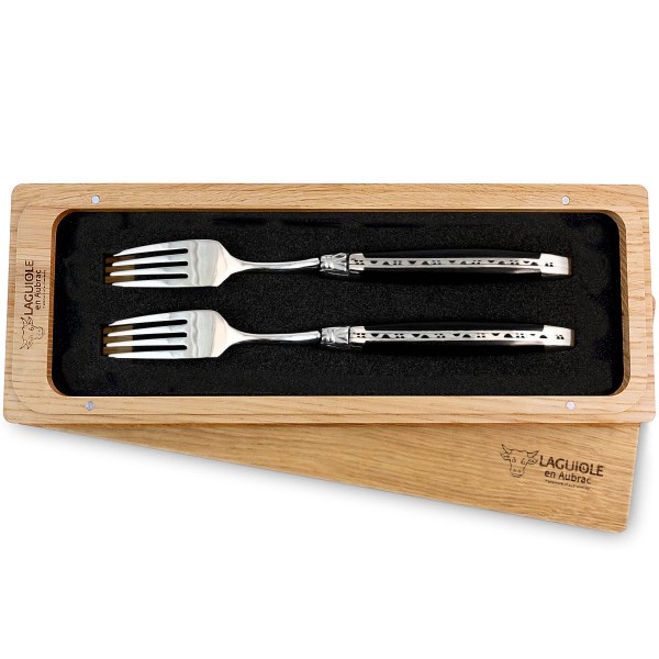 2 Premium Gabeln Set Ebenholz