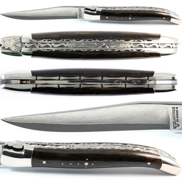 Mooreiche Doppelplatinen japanischer Damaststahl