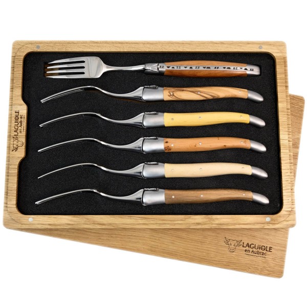 6 Premium Gabeln Set französische Hölzer