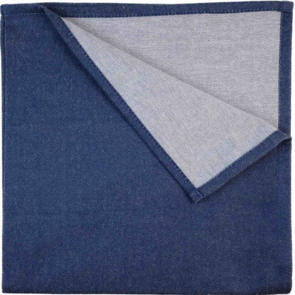 Serviette gewebt marineblau grau