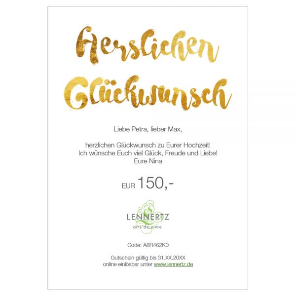 Geschenkgutschein Herzlichen Glückwunsch