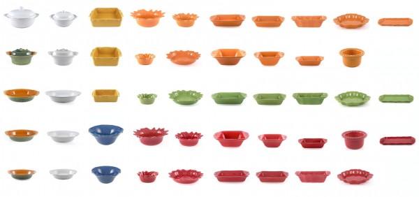 Große quadratische Form mit Blüten 28,5 cm, Keramik emailliert grün