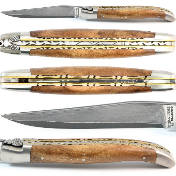 Weinrebe Doppelplatinen Stahl/Messing japanischer Damaststahl