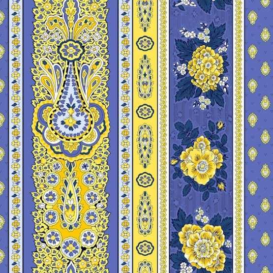 Serviette 45x45 cm blau-gelb Marat Bastide