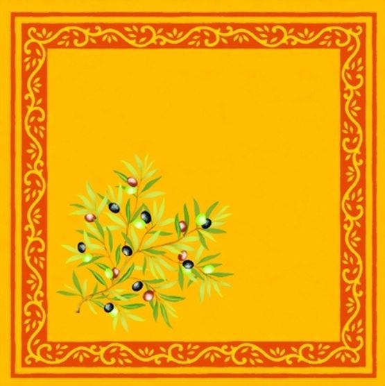 Serviette 45x45 cm gelb Oliven
