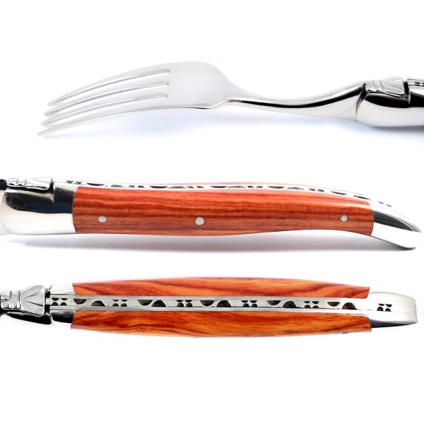 6 Premium Gabeln Set Rosenholz