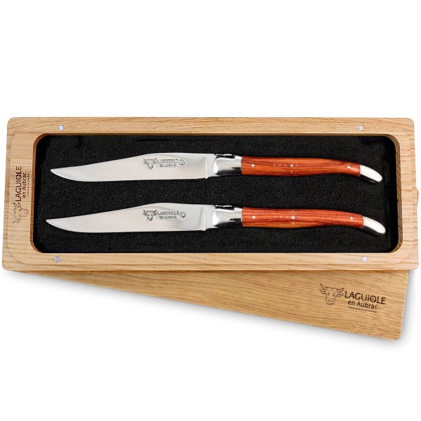 2 Premium Steakmesser Set Rosenholz