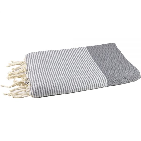 Fouta Tuch mit Wabenmuster felsgrau